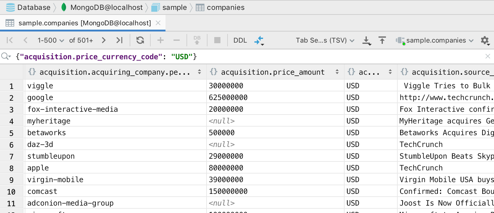 mongodb-view-data