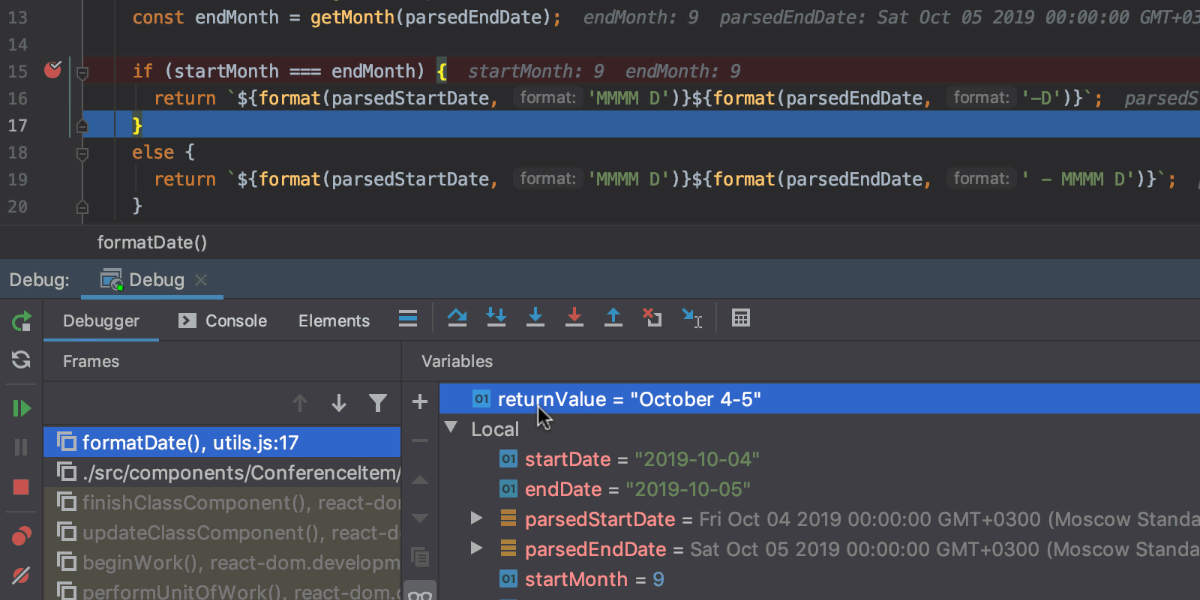 Show method return values in debugger