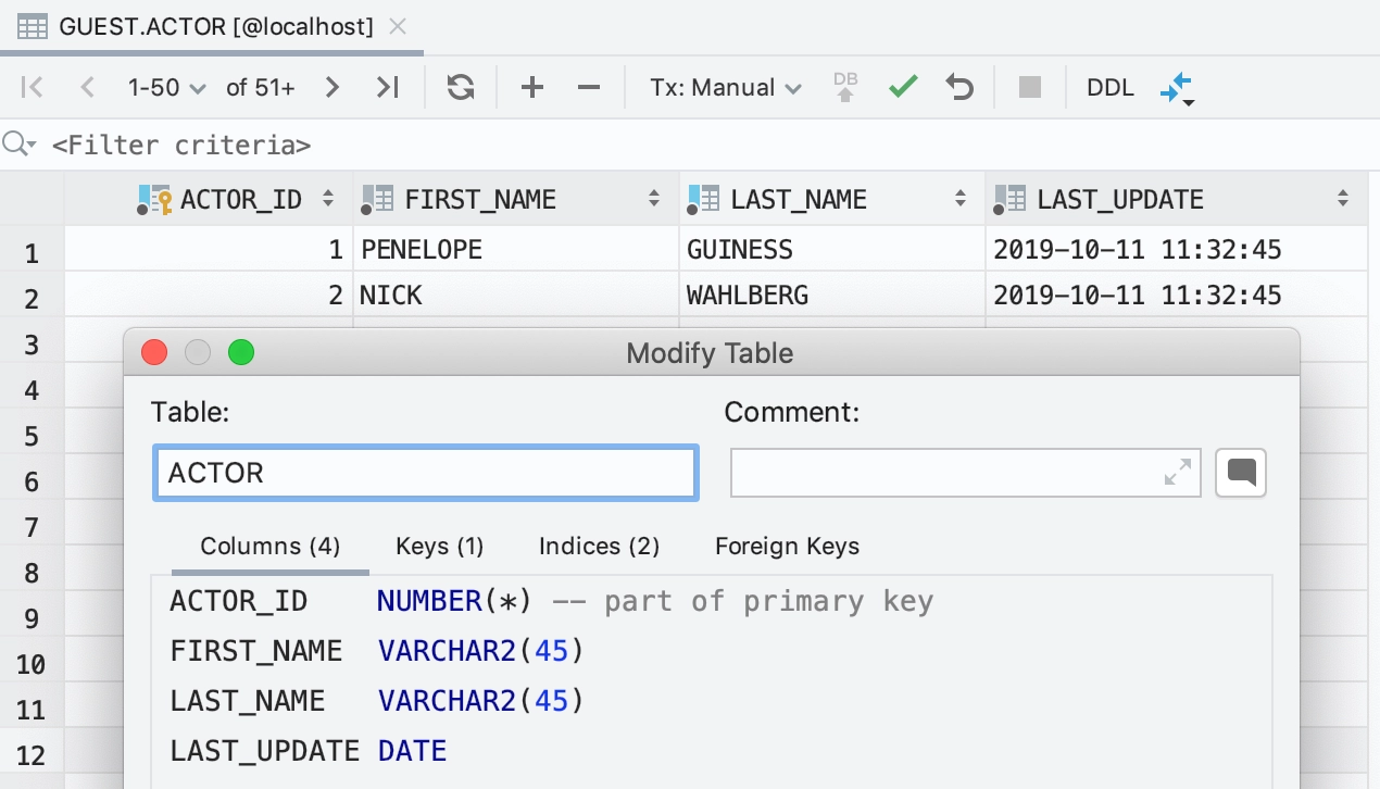 datagrip query history