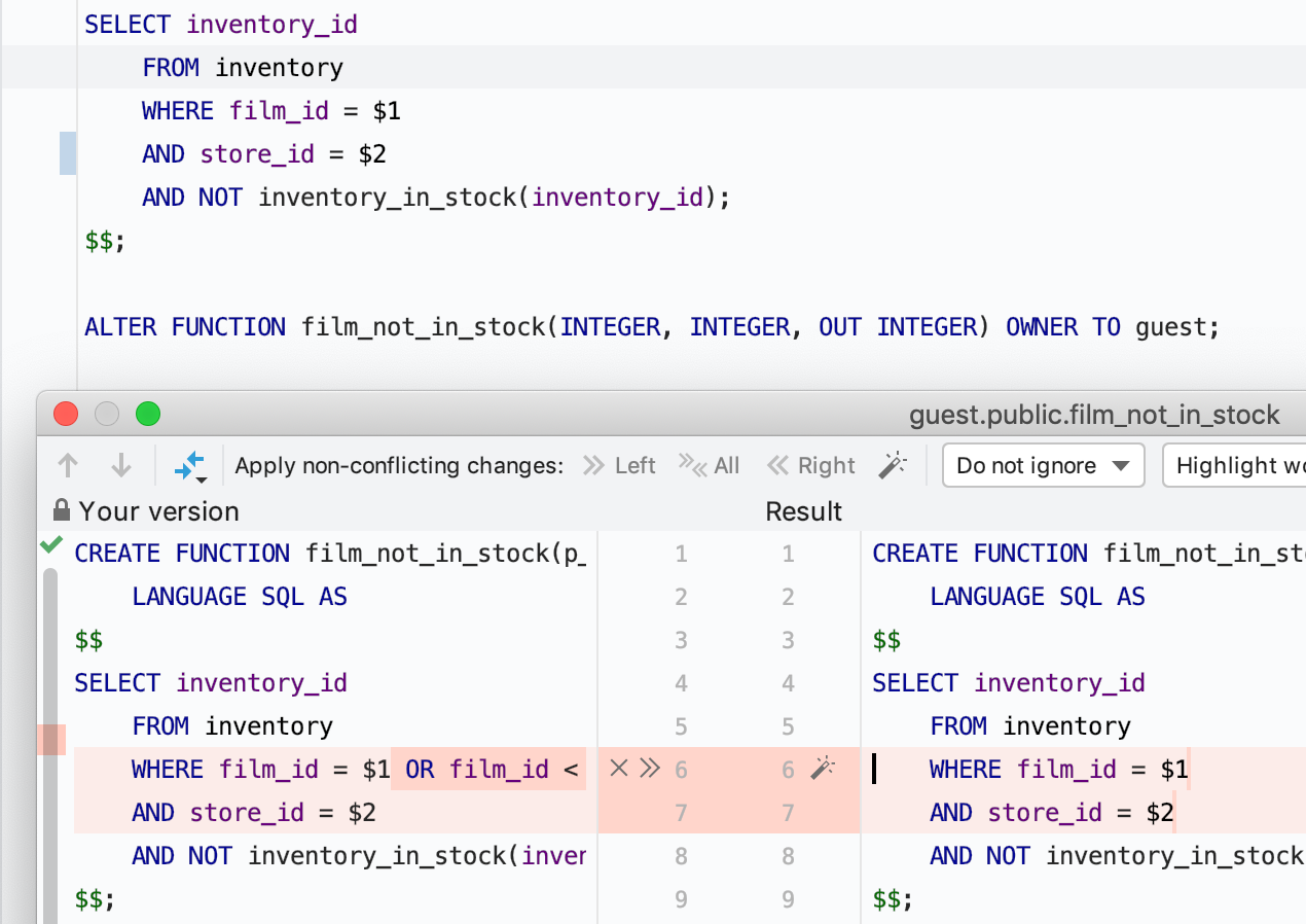 datagrip query history