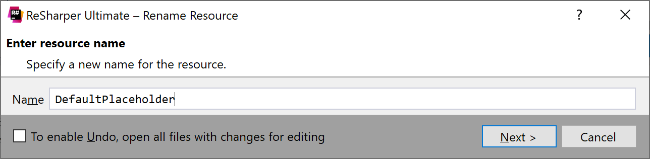 Refactoring - Rename a resource with ReSharper