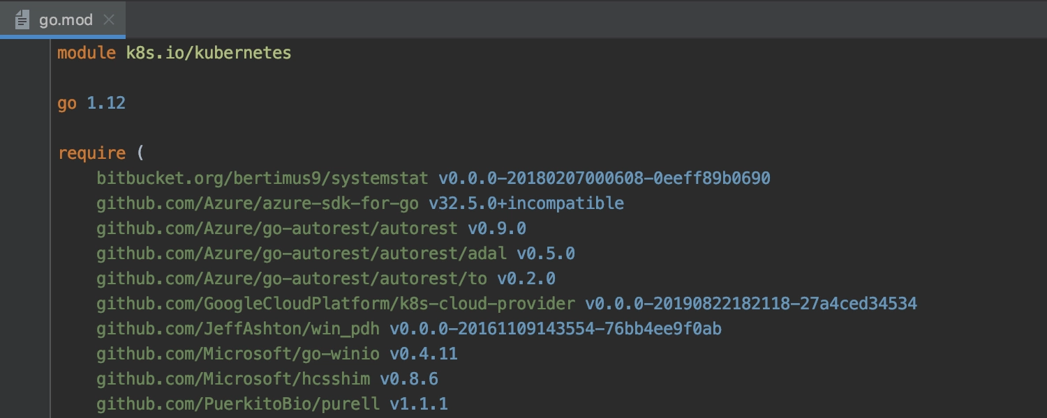 highlighting-go-modules
