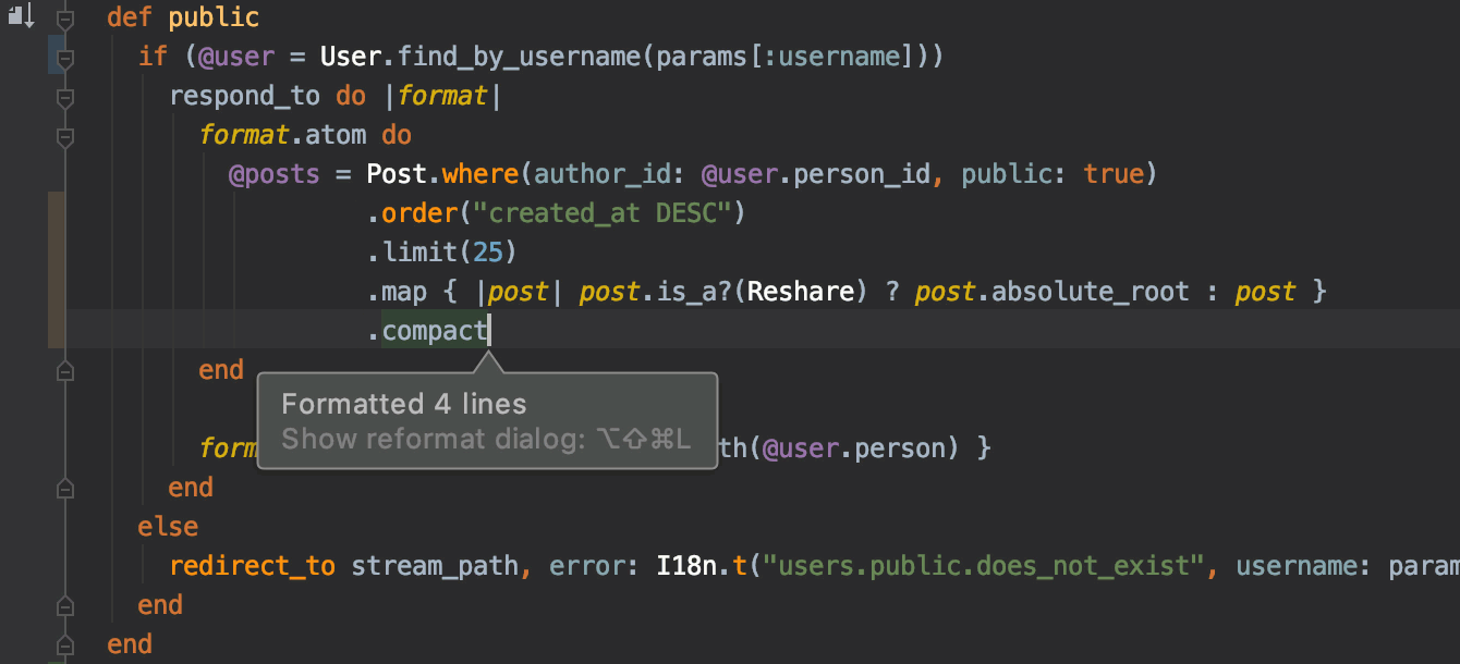 Align method chains