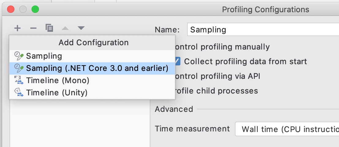 dotTrace. Support for .NET Core on macOS and Linux