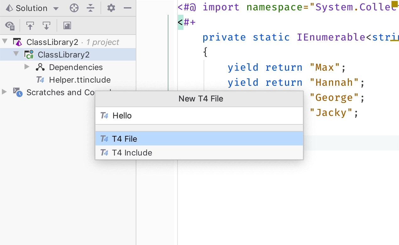 Introducing T4 Text Template Support in Rider 2019.3 The Tools Blog