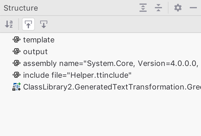 Structure of T4 text templates