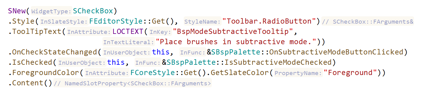 Function chaining hints in C++