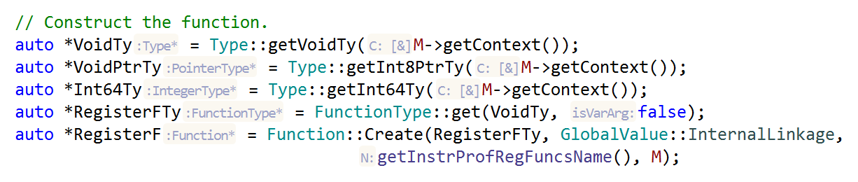 Type hints for auto variables