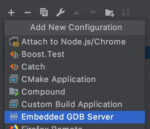 Embedded GDB server config