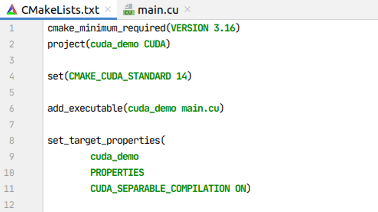 new CUDA project CMake