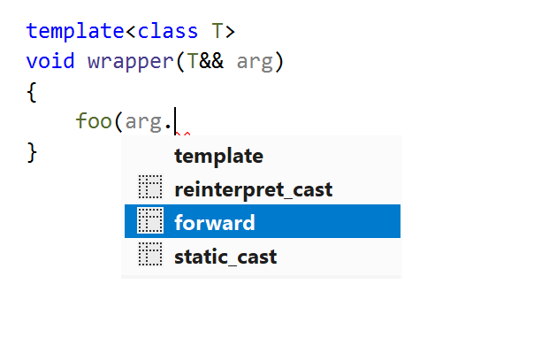 Postfix template: std::forward