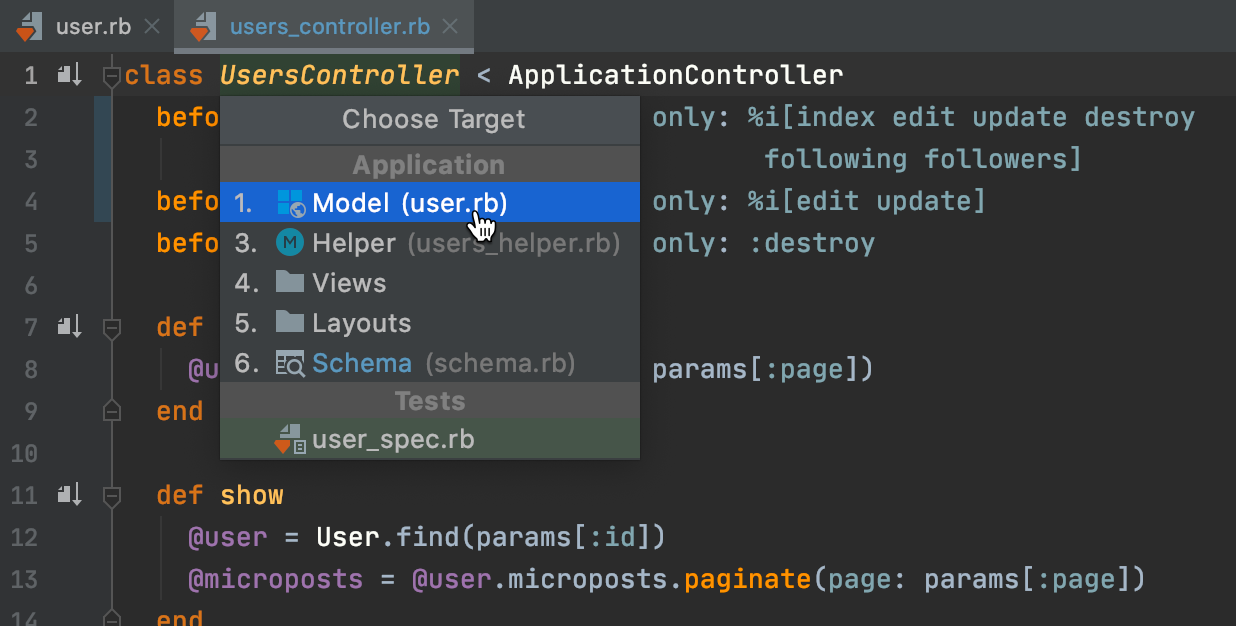 Navigate from a Controller to its related entities