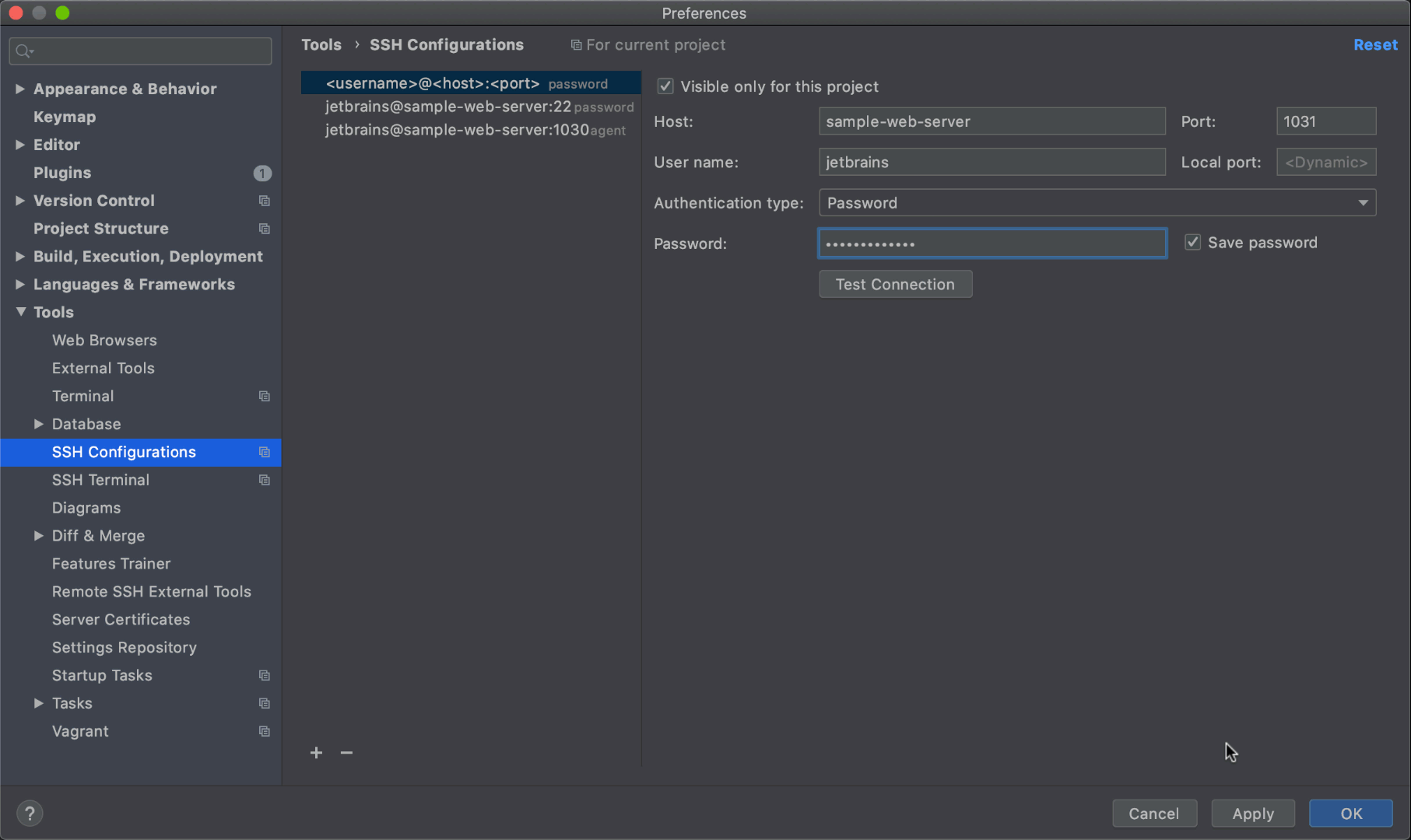 Create a new SSH configuration