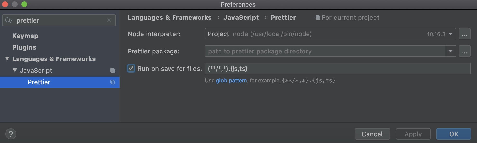 download webstorm prettier on save