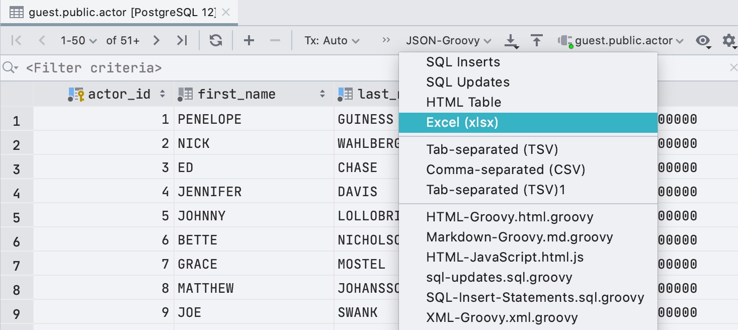 datagrip format sql