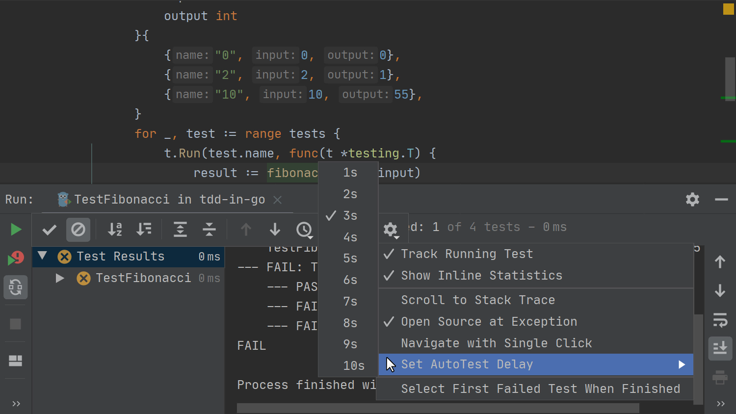 TDD in GoLand - 07 - Toggle automatic running of tests