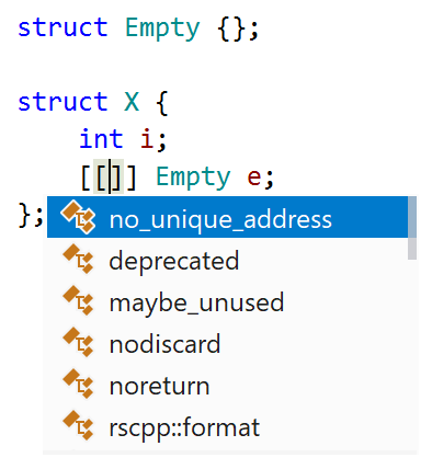 C++20 attribute: [[no_unique_address]]