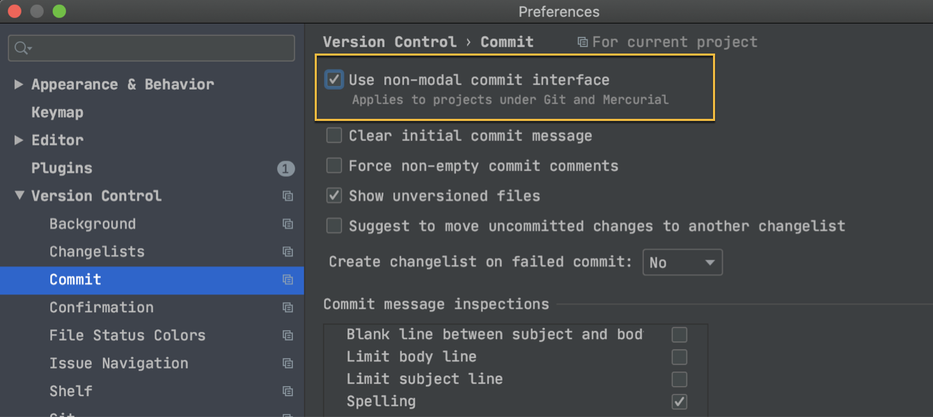 Commit preferences