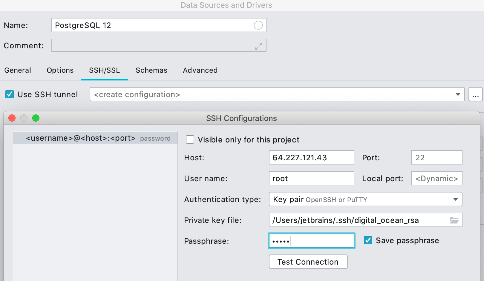 user parameters in datagrip use all values