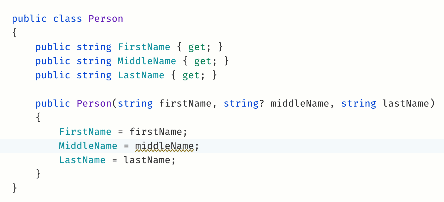 Change property type to nullable reference type