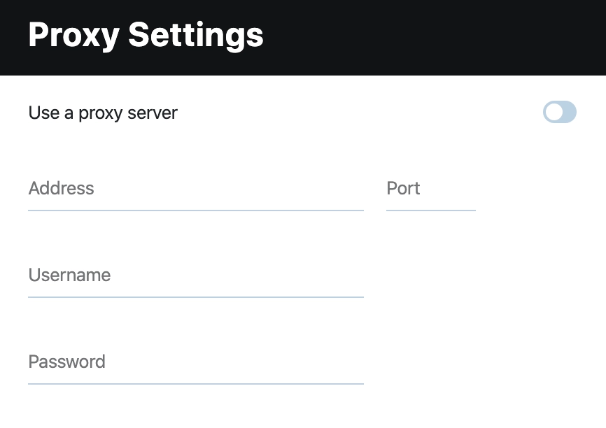 Proxy Settings