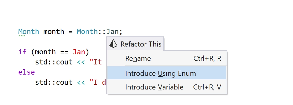 La refactorisation Introduce Using Enum