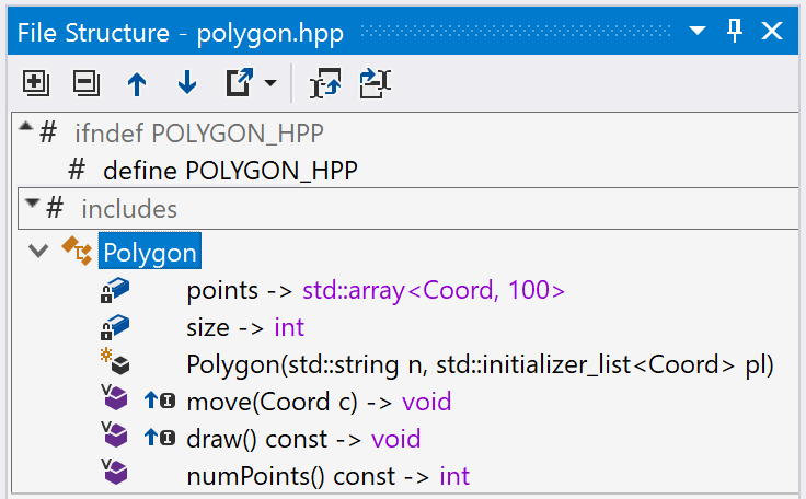 File Structure icons