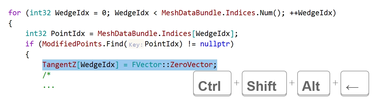 Rearrange Code : déplacer vers la gauche