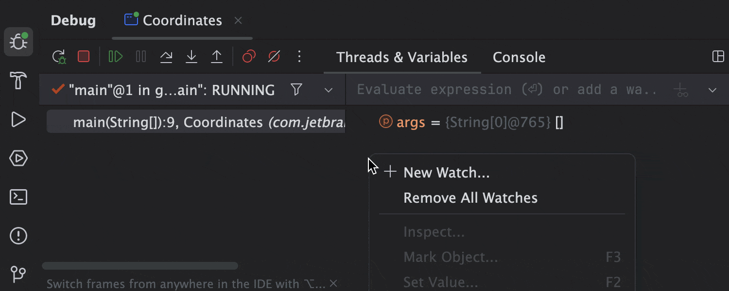 Add a Watch in a Debugger