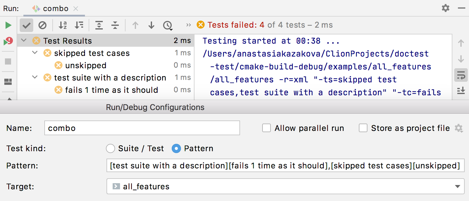 Doctest configs