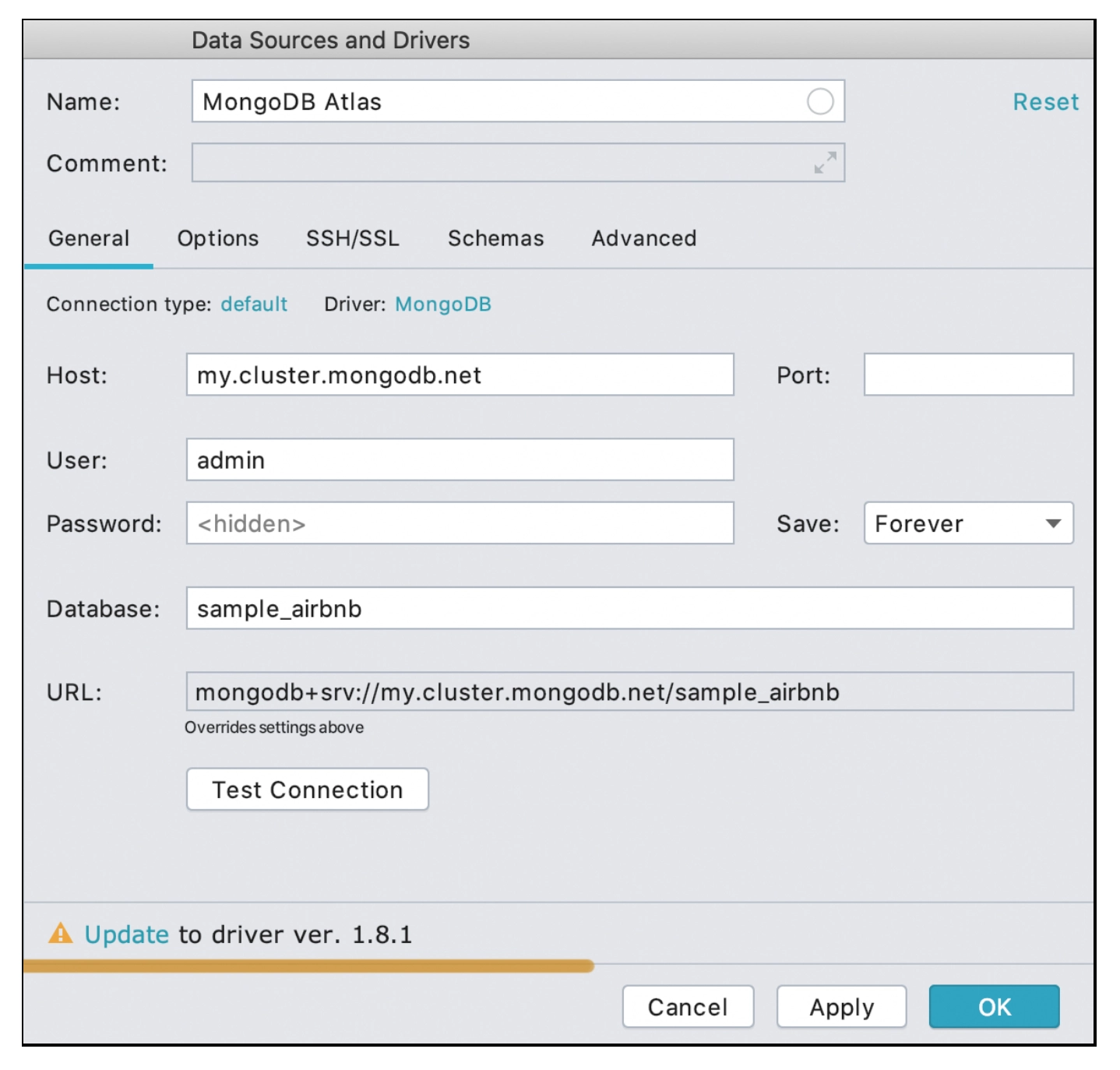 datagrip mongodb