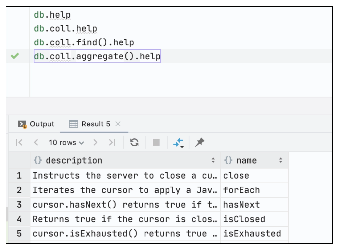 datagrip mongodb create database