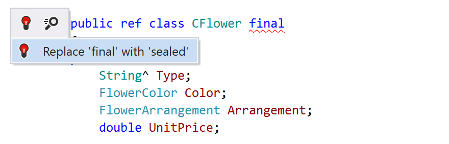 Quick-fix to replace final with sealed
