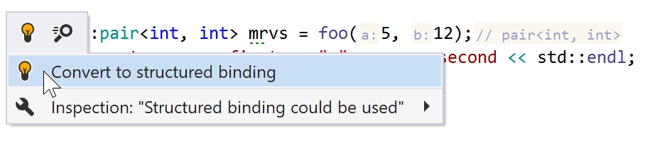 Convert to structured binding