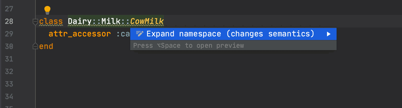 Expand or flatten namespace