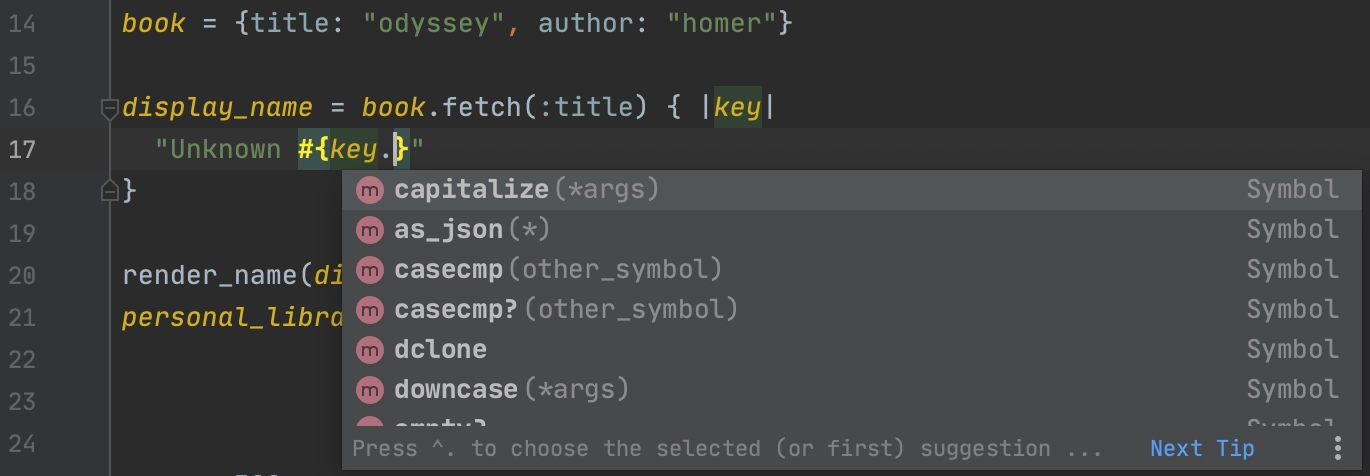 Improved completion for standard library methods