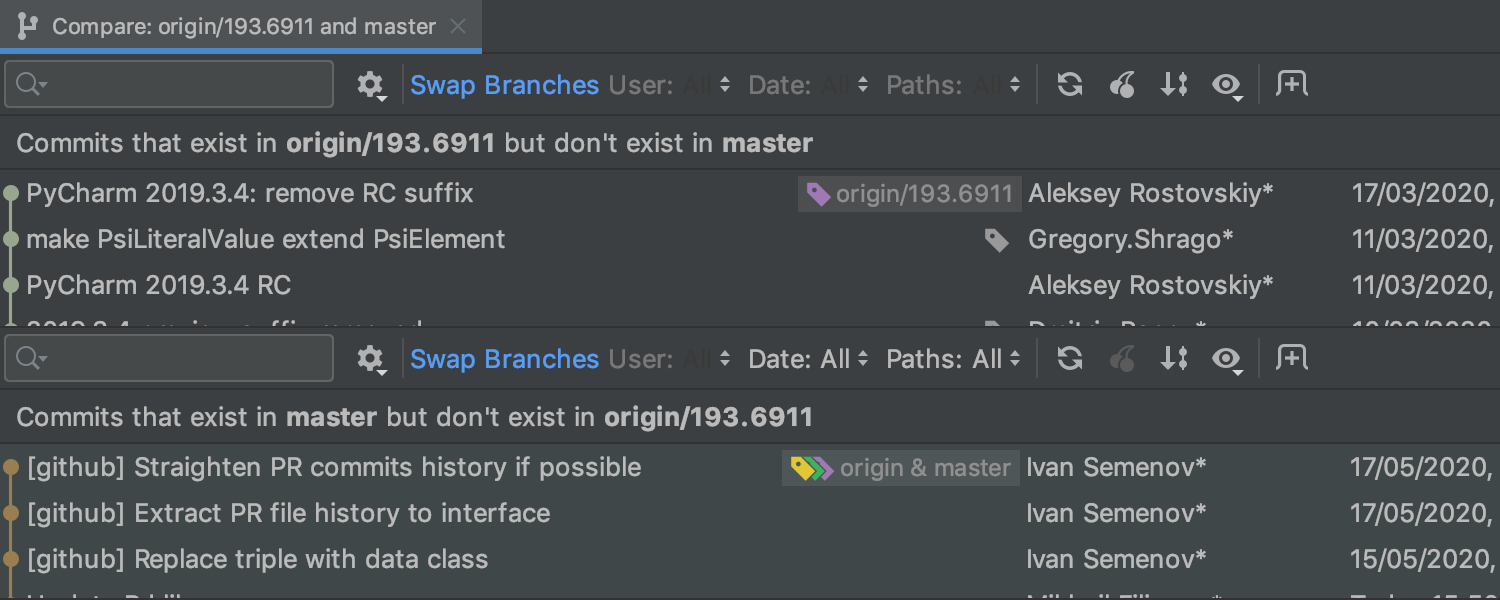 Webstorm squash commits