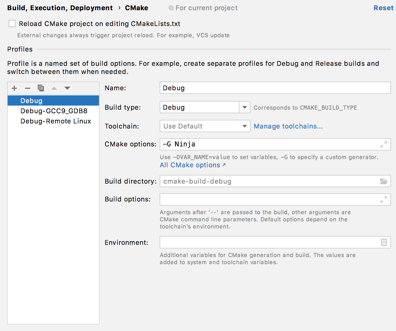 New CMake Profiles