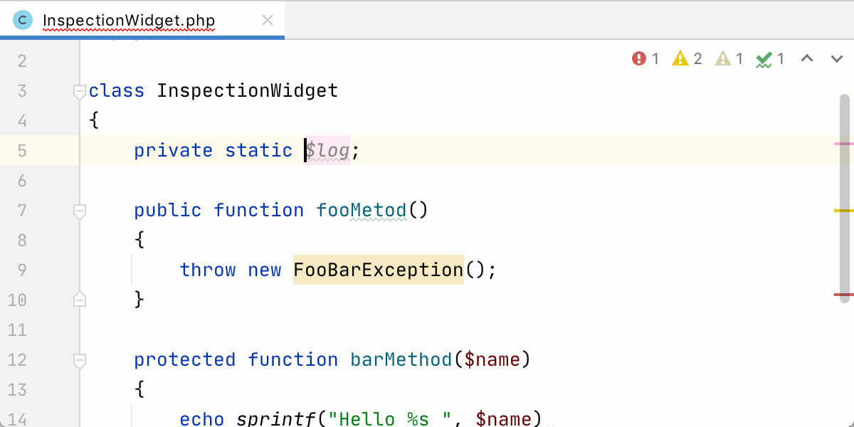 Quality Control With Phpstorm Code Inspection Example PROJECT QUALITY ...
