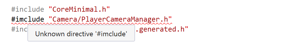 Error highlighting for misspelled preprocessor directives