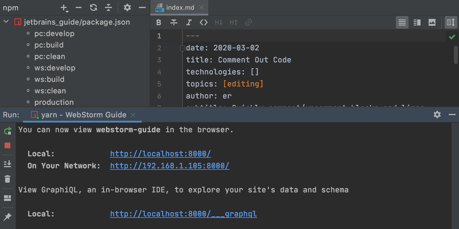 webstorm debug use iis