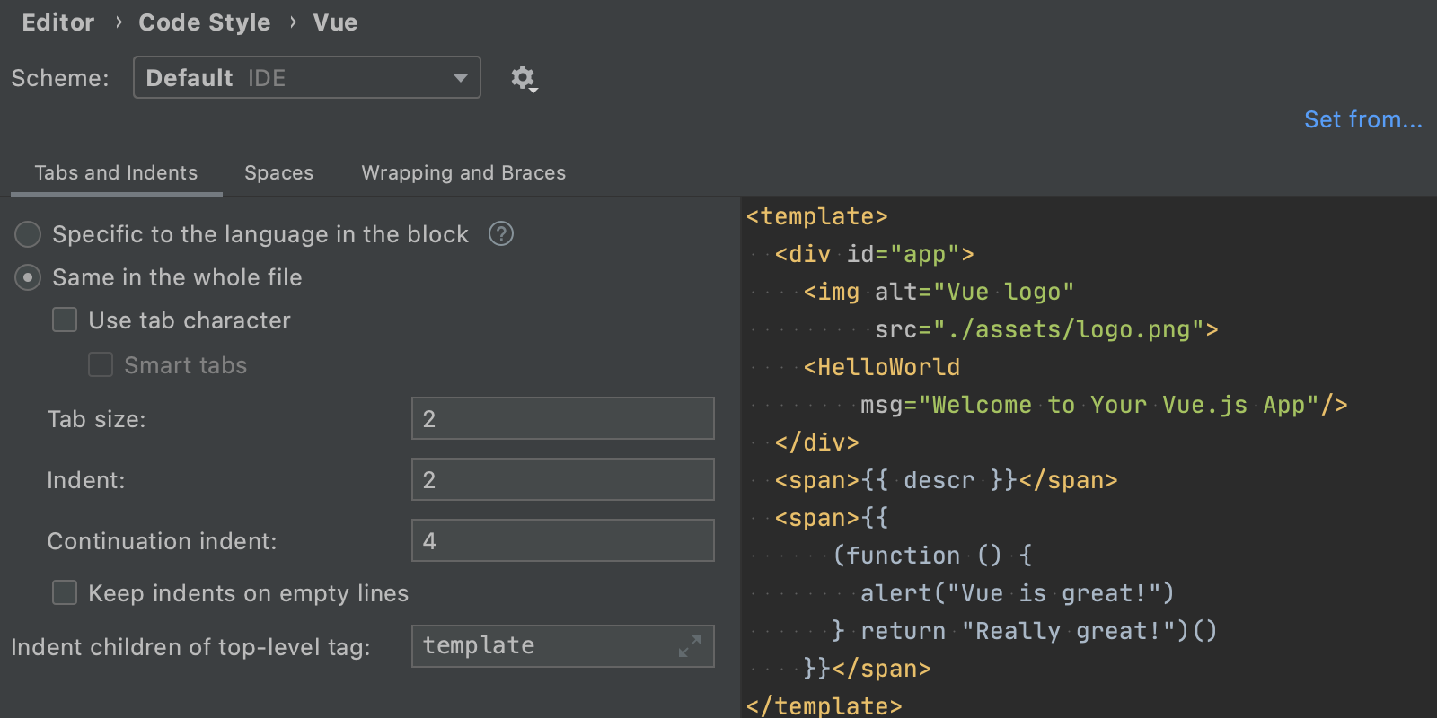 vue-code-style-settings