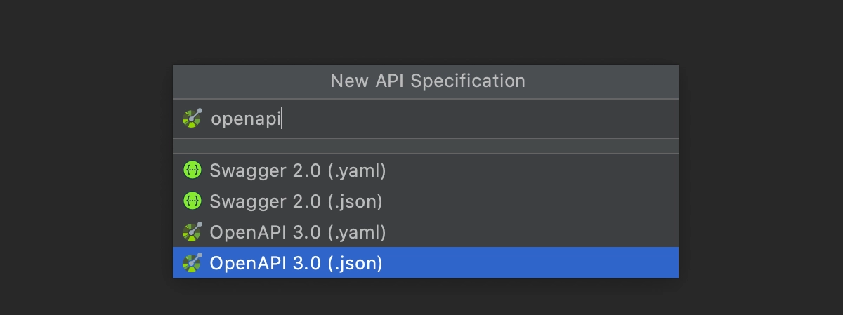 Adding a new OpenAPI specification file to the projects