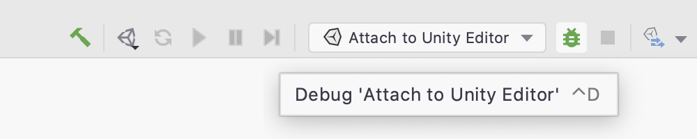 The Debug button on the main toolbar will attach to the editor and start debugging