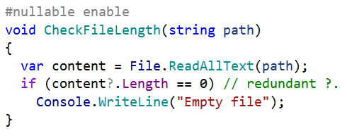 Elvis operator (conditional null check) is not required