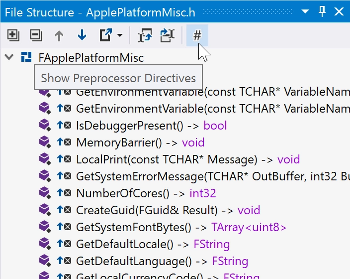 File Structure with hidden preprocessor directives