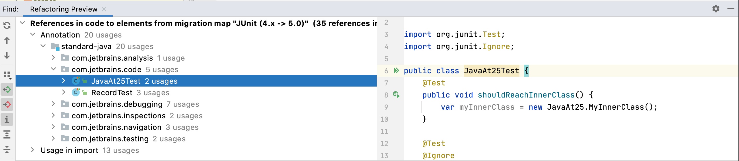 Junit Refactored Unit Tests