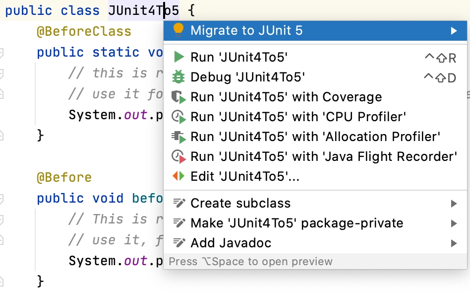 Migrate JUnit 4 to 5