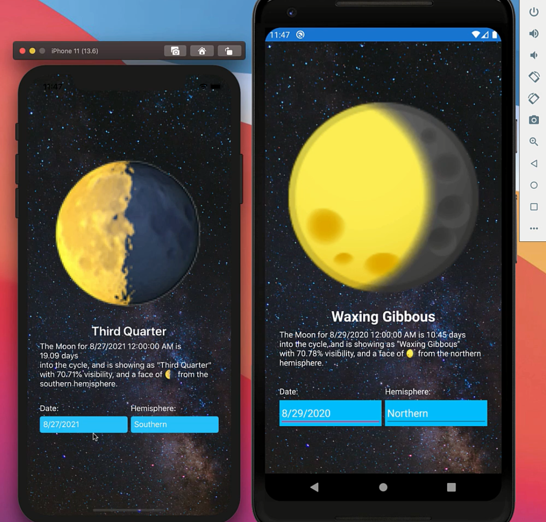 moon phase apps running