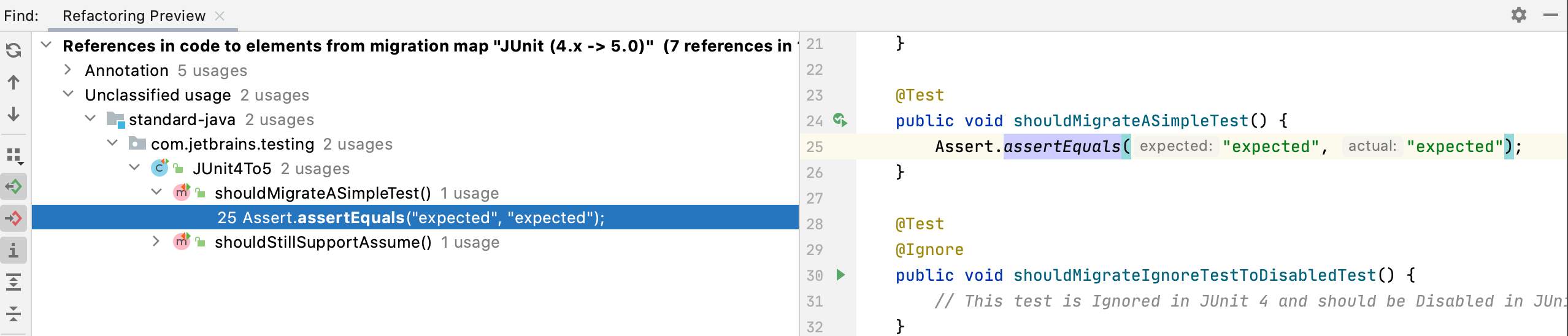 Unclassified Refactoring Preview